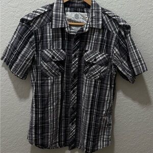 Helix Black and White Checkered Casual Shirt